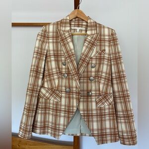 Veronica Beard Miller Plaid Cotton Blend Dickey Jacket, Size 2